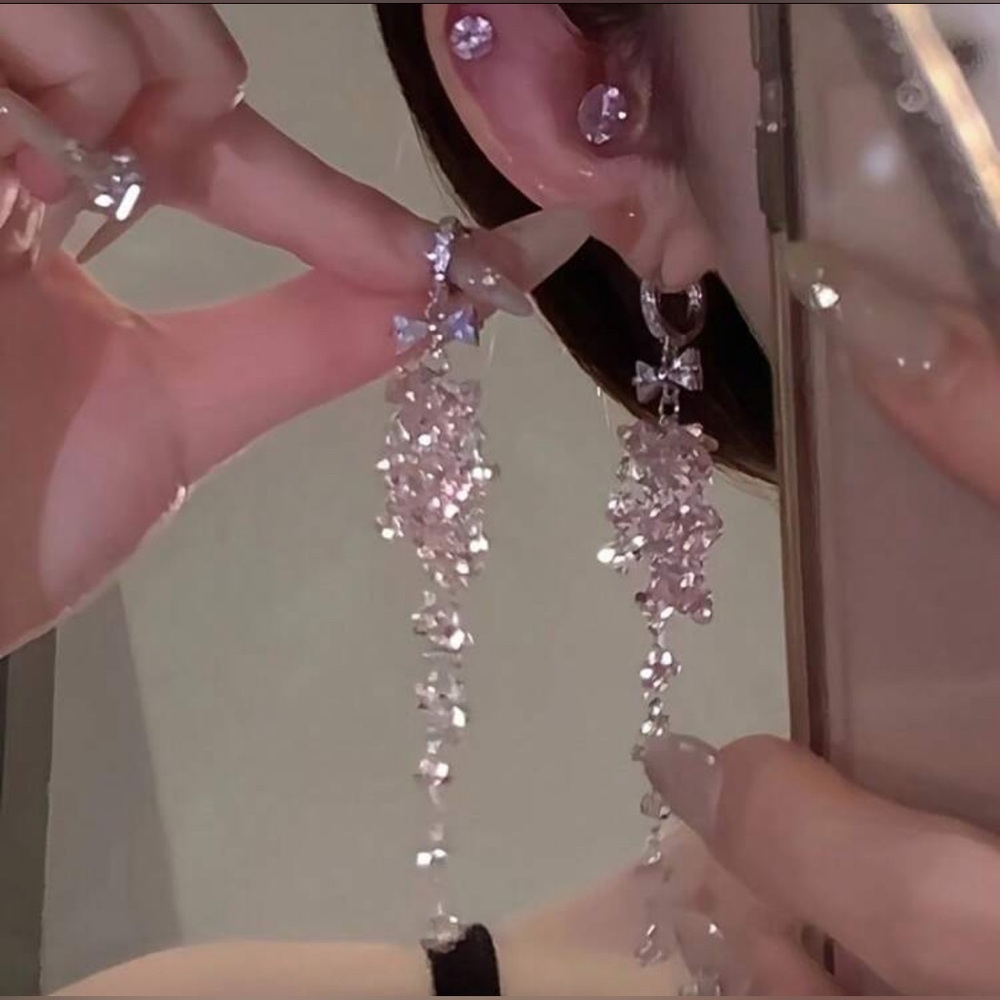 Crystal Drop Blush Pink Earrings
